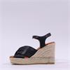 Wonders Anakena Espadrille Wedge - Black Leather